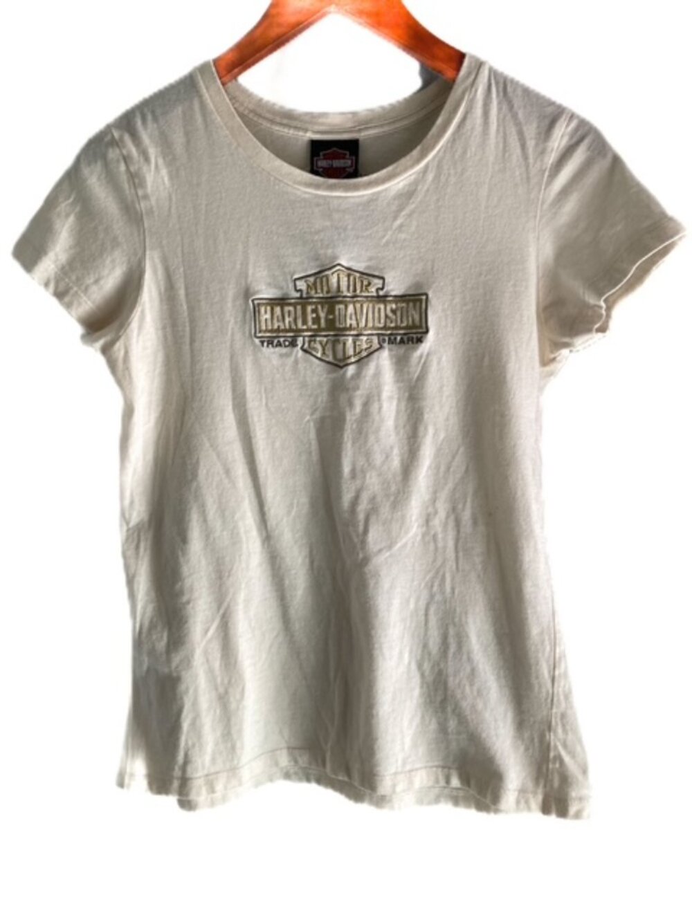 Harley Davidson Motorcycles Womens Annapolis MD SS Tee T-shirt Trade Mark (L)